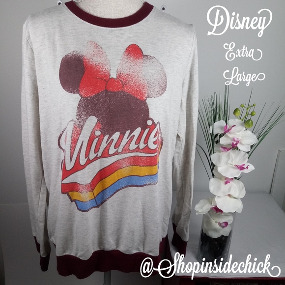 Disney Tops - Disney Minnie Mouse Sweater Retro Style XL